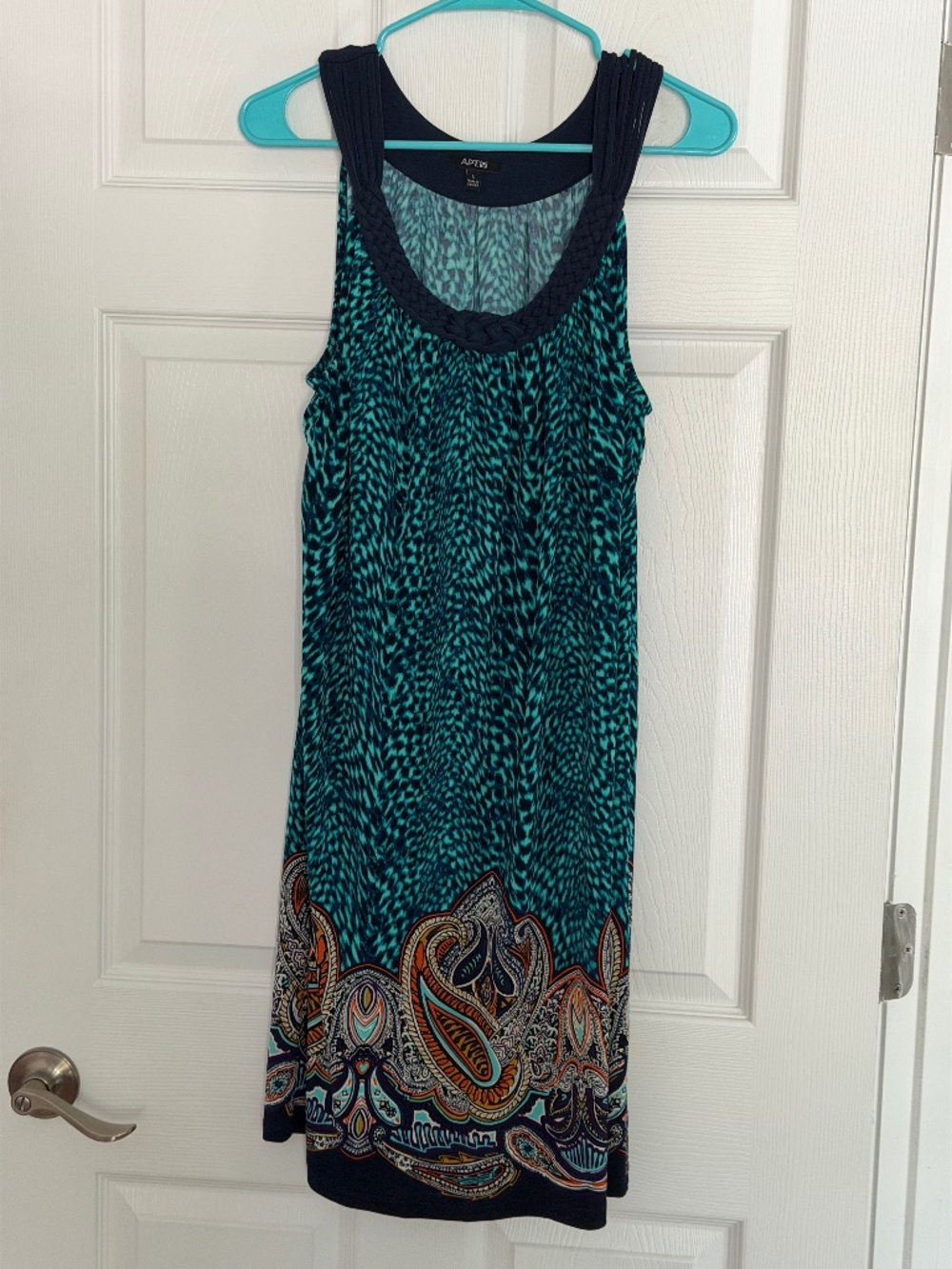 Apt. 9 Dress Navy and Multi Colored Size Large